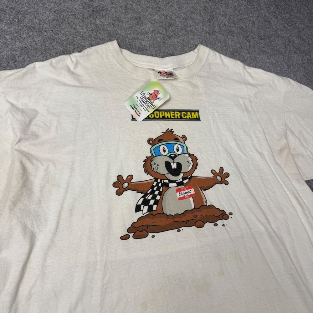 Chase Authentics NASCAR Fox Sports Gopher Cam Digger T-Shirt White Mens 3XL - Picture 2 of 7